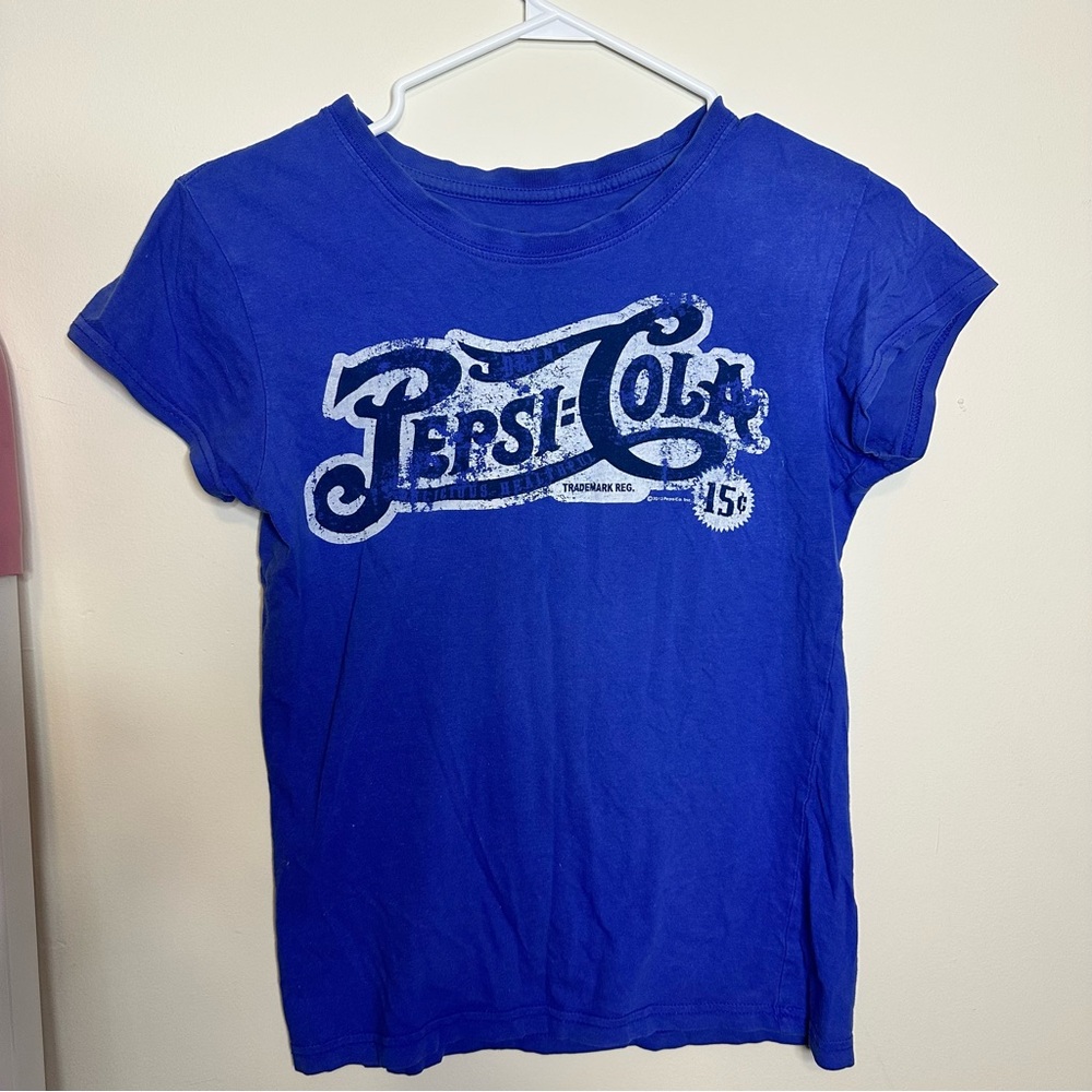 Pepsi-Cola Blue Graphic Y2K T-Shirt - Picture 2 of 4
